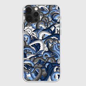 Чехол для iPhone 12 Pro Max с принтом Синий камуфляж с щупальцами в Кировске, Силикон |  | камуфляж | ктулху | милитари | море | морской | осьминог | рыбак | щупальца