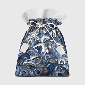 Подарочный 3D мешок с принтом Синий камуфляж с щупальцами в Кировске, 100% полиэстер | Размер: 29*39 см | камуфляж | ктулху | милитари | море | морской | осьминог | рыбак | щупальца