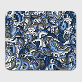 Коврик для мышки прямоугольный с принтом Синий камуфляж с щупальцами в Кировске, натуральный каучук | размер 230 х 185 мм; запечатка лицевой стороны | камуфляж | ктулху | милитари | море | морской | осьминог | рыбак | щупальца