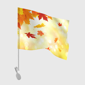 Флаг для автомобиля с принтом ПАДАЮЩИЙ КЛЕН | ОСЕННЯЯ (Z) в Кировске, 100% полиэстер | Размер: 30*21 см | autumn | golden time | leaves | maple | yellow | желтая | золотая пора | клён | листья | осенняя | осень | падающий клен