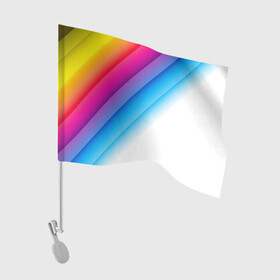 Флаг для автомобиля с принтом РАДУЖНЫЕ ПОЛОСЫ | RAINBOW (Z) в Кировске, 100% полиэстер | Размер: 30*21 см | abstraction | colors | geometry | lines | paints | rainbow | stripes | texture | абстракция | краски | полосы | радуга | радужные полосы | текстура