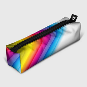 Пенал школьный 3D с принтом РАДУЖНЫЕ ПОЛОСЫ | RAINBOW (Z) в Кировске, 100% полиэстер | плотная ткань, застежка на молнии | abstraction | colors | geometry | lines | paints | rainbow | stripes | texture | абстракция | краски | полосы | радуга | радужные полосы | текстура