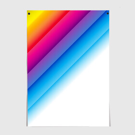 Постер с принтом РАДУЖНЫЕ ПОЛОСЫ | RAINBOW (Z) в Кировске, 100% бумага
 | бумага, плотность 150 мг. Матовая, но за счет высокого коэффициента гладкости имеет небольшой блеск и дает на свету блики, но в отличии от глянцевой бумаги не покрыта лаком | abstraction | colors | geometry | lines | paints | rainbow | stripes | texture | абстракция | краски | полосы | радуга | радужные полосы | текстура