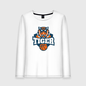 Женский лонгслив хлопок с принтом Tiger Basketball в Кировске, 100% хлопок |  | 2022 | animal | basketball | cat | lion | nba | tiger | баскетбол | год тигра | животные | зверь | зубы | кот | кошка | лев | нба | охотник | полосатый | природа | спорт | тигр | тигренок | тигрица | хищник