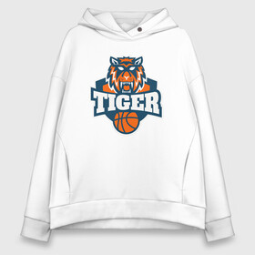 Женское худи Oversize хлопок с принтом Tiger Basketball в Кировске, френч-терри — 70% хлопок, 30% полиэстер. Мягкий теплый начес внутри —100% хлопок | боковые карманы, эластичные манжеты и нижняя кромка, капюшон на магнитной кнопке | 2022 | animal | basketball | cat | lion | nba | tiger | баскетбол | год тигра | животные | зверь | зубы | кот | кошка | лев | нба | охотник | полосатый | природа | спорт | тигр | тигренок | тигрица | хищник