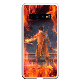 Чехол для Samsung Galaxy S10 с принтом Warrior | Sekiro shadows die twice (Z) в Кировске, Силикон | Область печати: задняя сторона чехла, без боковых панелей | sekiro shadows die twice | warrior | воин | дзу дай то вайсу | миядзаки | самурай | сэкиро сядо | тени умирают дважды