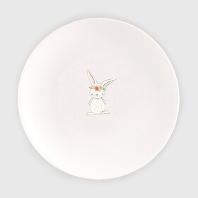 Тарелка с принтом милый кролик в Кировске, фарфор | диаметр - 210 мм
диаметр для нанесения принта - 120 мм | Тематика изображения на принте: заяц | кролик. венок | лапы | мода | мультик | персонаж | уши | хвост