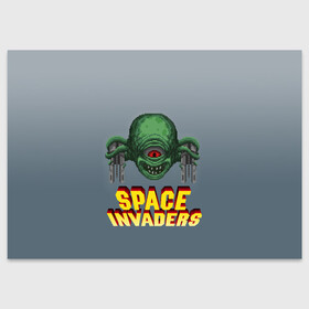 Поздравительная открытка с принтом Space Invaders | Old game (Z) в Кировске, 100% бумага | плотность бумаги 280 г/м2, матовая, на обратной стороне линовка и место для марки
 | dendy | invaders | nintendo | shootem up | space invaders | денди | захватчики | космические захватчики | су имбэ | чужаки