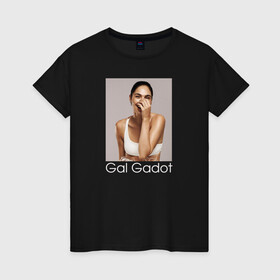 Женская футболка хлопок с принтом Галь Гадот в Кировске, 100% хлопок | прямой крой, круглый вырез горловины, длина до линии бедер, слегка спущенное плечо | gal gadot | актриса | галь гадот | известная личность | модель