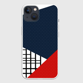 Чехол для iPhone 13 с принтом Разноцветный арт пэчворк в Кировске,  |  | абстрактный | геометрический | клетка | комбинированный | коралловый | модный | молодежный | полосы | синий | современный | темный синий