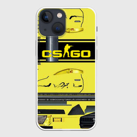 Чехол для iPhone 13 mini с принтом CS GO YELLOW SKIN в Кировске,  |  | awp | counter strike | cs go | skin cs | team cs | скины оружия