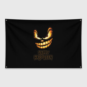 Флаг-баннер с принтом Happy Halloween в Кировске, 100% полиэстер | размер 67 х 109 см, плотность ткани — 95 г/м2; по краям флага есть четыре люверса для крепления | halloween | holiday | pumpkin | samayn | vampire | zombie | вампир | ведьма | вечеринка | день всех святых | зомби | карнавал | маскарад | мертвец | оборотень | привидение | самайн | светильник джека | страшный джек | труп