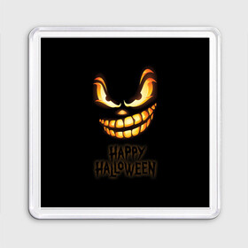 Магнит 55*55 с принтом Happy Halloween в Кировске, Пластик | Размер: 65*65 мм; Размер печати: 55*55 мм | halloween | holiday | pumpkin | samayn | vampire | zombie | вампир | ведьма | вечеринка | день всех святых | зомби | карнавал | маскарад | мертвец | оборотень | привидение | самайн | светильник джека | страшный джек | труп