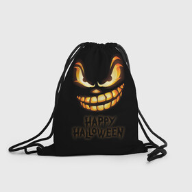 Рюкзак-мешок 3D с принтом Happy Halloween в Кировске, 100% полиэстер | плотность ткани — 200 г/м2, размер — 35 х 45 см; лямки — толстые шнурки, застежка на шнуровке, без карманов и подкладки | halloween | holiday | pumpkin | samayn | vampire | zombie | вампир | ведьма | вечеринка | день всех святых | зомби | карнавал | маскарад | мертвец | оборотень | привидение | самайн | светильник джека | страшный джек | труп