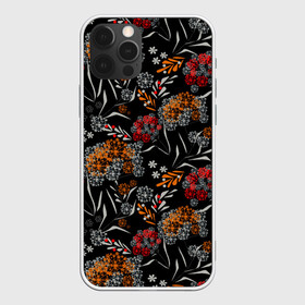 Чехол для iPhone 12 Pro Max с принтом Цветочный модный узор  в Кировске, Силикон |  | красный и желтый | листья | осенние листья | осенний | темный | укроп | цветочный узор | цветы | черный