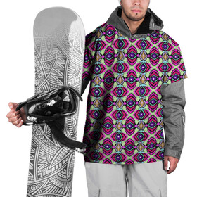 Накидка на куртку 3D с принтом Абстрактный современный узор в Кировске, 100% полиэстер |  | арабский | красный | оливковый | орнамент | пляжный | популярный | разноцветный | этнический орнамент
