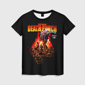 Женская футболка 3D с принтом Five Finger Death Punch – Purgatory: Tales From The Pit в Кировске, 100% полиэфир ( синтетическое хлопкоподобное полотно) | прямой крой, круглый вырез горловины, длина до линии бедер | 5fdp | 5фдп | ffdp | five finger death punch | ivan lewis greening | ivan moody | айвен льюис грининг | метал группа | рок группа | файв фингер дед панч | ффдп