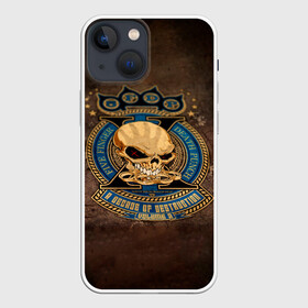 Чехол для iPhone 13 mini с принтом A Decade of Destruction   Five Finger Death Punch в Кировске,  |  | Тематика изображения на принте: 5fdp | 5фдп | ffdp | five finger death punch | ivan lewis greening | ivan moody | айвен льюис грининг | метал группа | рок группа | файв фингер дед панч | ффдп