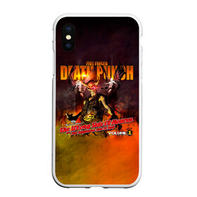 Чехол для iPhone XS Max матовый с принтом The Wrong Side of Heaven and the Righteous Side of Hell - 5FDP в Кировске, Силикон | Область печати: задняя сторона чехла, без боковых панелей | Тематика изображения на принте: 5fdp | 5фдп | ffdp | five finger death punch | ivan lewis greening | ivan moody | айвен льюис грининг | метал группа | рок группа | файв фингер дед панч | ффдп