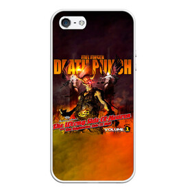 Чехол для iPhone 5/5S матовый с принтом The Wrong Side of Heaven and the Righteous Side of Hell - 5FDP в Кировске, Силикон | Область печати: задняя сторона чехла, без боковых панелей | 5fdp | 5фдп | ffdp | five finger death punch | ivan lewis greening | ivan moody | айвен льюис грининг | метал группа | рок группа | файв фингер дед панч | ффдп