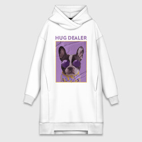 Платье-худи хлопок с принтом Hug Dealer.Дилер объятий в Кировске,  |  | dealer | hug | hug dealer | дилер | дилер объятий | собака | французский бульдог