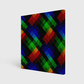 Холст квадратный с принтом Разноцветный мраморный узор  в Кировске, 100% ПВХ |  | Тематика изображения на принте: абстрактный | зеленый | красный | мраморный | пэчворк | радужный | разноцветный | синий | черный