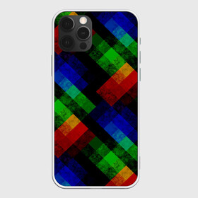 Чехол для iPhone 12 Pro с принтом Разноцветный мраморный узор  в Кировске, силикон | область печати: задняя сторона чехла, без боковых панелей | абстрактный | зеленый | красный | мраморный | пэчворк | радужный | разноцветный | синий | черный