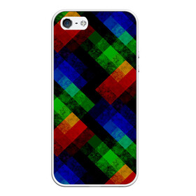 Чехол для iPhone 5/5S матовый с принтом Разноцветный мраморный узор  в Кировске, Силикон | Область печати: задняя сторона чехла, без боковых панелей | абстрактный | зеленый | красный | мраморный | пэчворк | радужный | разноцветный | синий | черный