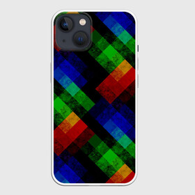 Чехол для iPhone 13 с принтом Разноцветный мраморный узор в Кировске,  |  | абстрактный | зеленый | красный | мраморный | пэчворк | радужный | разноцветный | синий | черный