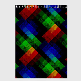 Скетчбук с принтом Разноцветный мраморный узор  в Кировске, 100% бумага
 | 48 листов, плотность листов — 100 г/м2, плотность картонной обложки — 250 г/м2. Листы скреплены сверху удобной пружинной спиралью | Тематика изображения на принте: абстрактный | зеленый | красный | мраморный | пэчворк | радужный | разноцветный | синий | черный