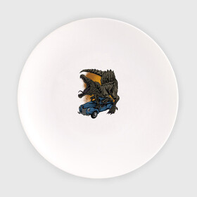 Тарелка с принтом Спинозавр в Кировске, фарфор | диаметр - 210 мм
диаметр для нанесения принта - 120 мм | Тематика изображения на принте: авто | динозавр | иллюстрация | машина | спинозавр