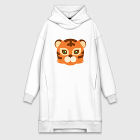 Платье-худи хлопок с принтом Cute Tiger в Кировске,  |  | 2022 | animal | cat | lion | tiger | год тигра | животные | зверь | зубы | кот | кошка | лев | охотник | полосатый | природа | тигр | тигренок | тигрица | хищник