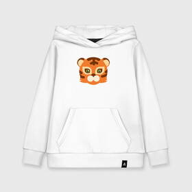 Детская толстовка хлопок с принтом Cute Tiger в Кировске, 100% хлопок | Круглый горловой вырез, эластичные манжеты, пояс, капюшен | 2022 | animal | cat | lion | tiger | год тигра | животные | зверь | зубы | кот | кошка | лев | охотник | полосатый | природа | тигр | тигренок | тигрица | хищник