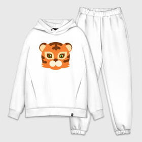 Мужской костюм хлопок OVERSIZE с принтом Cute Tiger в Кировске,  |  | 2022 | animal | cat | lion | tiger | год тигра | животные | зверь | зубы | кот | кошка | лев | охотник | полосатый | природа | тигр | тигренок | тигрица | хищник