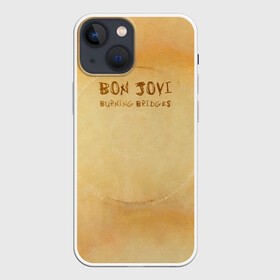 Чехол для iPhone 13 mini с принтом Burning Bridges   Bon Jovi в Кировске,  |  | Тематика изображения на принте: bon jovi | john | альбом | арена | бон | бон джови | глэм | группа | джови | джон | метал | музыка | надпись | песни | поп | попрок | рок | рокер | смайл | солист | софт | стена | хард | хеви | хевиметал