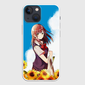 Чехол для iPhone 13 mini с принтом Саю и Подсолнухи в Кировске,  |  | anime | gotou | hige wo soru | higehiro | ogiwara | sayu | yoshida | аниме | ёсида | огивара | привёл домой старшеклассницу | приютил школьницу | саю | школьница | я побрился