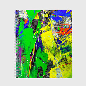 Тетрадь с принтом Брызги красок | Grunge Paints в Кировске, 100% бумага | 48 листов, плотность листов — 60 г/м2, плотность картонной обложки — 250 г/м2. Листы скреплены сбоку удобной пружинной спиралью. Уголки страниц и обложки скругленные. Цвет линий — светло-серый
 | Тематика изображения на принте: abstract | color | dye | grunge | grunge paints | paint | paints | splashes of paint | texture | абстракция | брызги | брызги красок | гранж | колорит | краски | текстура