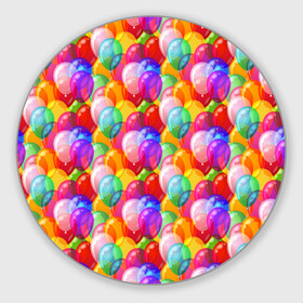 Коврик для мышки круглый с принтом Воздушные Шары в Кировске, резина и полиэстер | круглая форма, изображение наносится на всю лицевую часть | birthday | happy birthday | holiday | воздушные шары | день рождения | именины | подарки | праздник | торт | юбилей