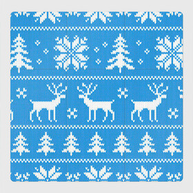 Магнитный плакат 3Х3 с принтом Зимняя ночь в Кировске, Полимерный материал с магнитным слоем | 9 деталей размером 9*9 см | арт | вязаный рисунок | вязь | ёлка | ёлки | ель | лес | новый год | ночь | олени | олень | рисунок | рождество | снег | снеговик | снеговики | снежинка | снежинки
