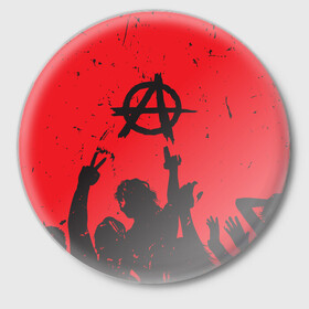 Значок с принтом АНАРХИЯ | СВОБОДА (Z) в Кировске,  металл | круглая форма, металлическая застежка в виде булавки | anarchy | riot | rock | анархия | бунт | знаки | музыка | панки | рок | свобода | символ | символика