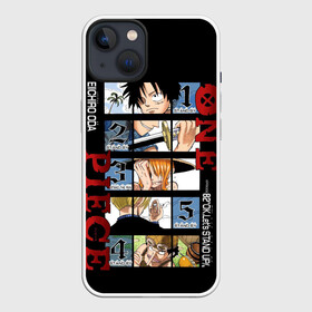 Чехол для iPhone 13 с принтом Пятерка из Ван Пис в Кировске,  |  | anime | luffy | one piece | sanji | usop | usopp | zoro | аниме | большой куш | ван пис | вон пис | зоро | луфи | луффи | нанами | пират | пираты | ророна | санджи | санжи | усоп | усопп