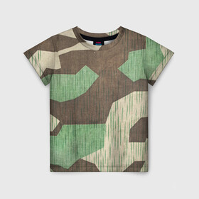 Детская футболка 3D с принтом Камуфляж хаки армейский в Кировске, 100% гипоаллергенный полиэфир | прямой крой, круглый вырез горловины, длина до линии бедер, чуть спущенное плечо, ткань немного тянется | army | beige | brown | camouflage | green | khaki | military | rhombuses | spots | армейский | бежевый | зелёный | камуфляж | коричневый | милитари | пятна | ромбы | хаки