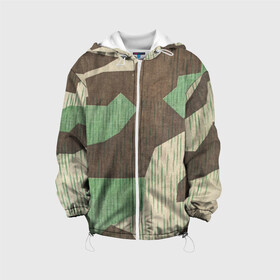 Детская куртка 3D с принтом Камуфляж хаки армейский в Кировске, 100% полиэстер | застежка — молния, подол и капюшон оформлены резинкой с фиксаторами, по бокам — два кармана без застежек, один потайной карман на груди, плотность верхнего слоя — 90 г/м2; плотность флисового подклада — 260 г/м2 | army | beige | brown | camouflage | green | khaki | military | rhombuses | spots | армейский | бежевый | зелёный | камуфляж | коричневый | милитари | пятна | ромбы | хаки
