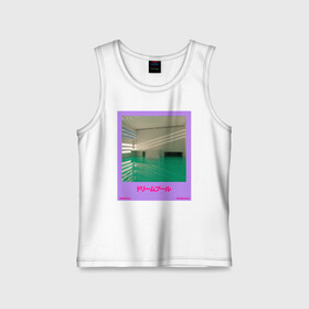 Детская майка хлопок с принтом Vaporwave pool 1 в Кировске,  |  | Тематика изображения на принте: 90s | dreampool | green | pool | retro | retrowave | vapor | vaporwave