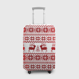 Чехол для чемодана 3D с принтом Зимний лес в Кировске, 86% полиэфир, 14% спандекс | двустороннее нанесение принта, прорези для ручек и колес | арт | вязаный рисунок | вязь | ёлка | ёлки | ель | новый год | ночь | олени | олень | рисунок | рога | рождество | снег | снеговик | снеговики | снежинка | снежинки