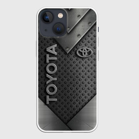 Чехол для iPhone 13 mini с принтом TOYOTA IRON | STEEL в Кировске,  |  | toyota | авто | автомобиль | логотип | машина | надпись | текстура | тоета | тойота