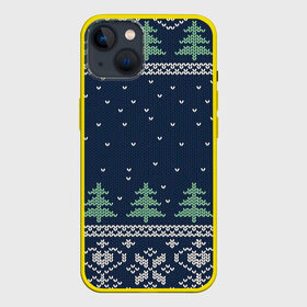 Чехол для iPhone 13 с принтом Зимняя ночь в Кировске,  |  | арт | вязаный рисунок | вязь | дерево | деревья | ёлка | ёлки | ель | зима | новый год | ночь | рисунок | рождество | снег | снежинка | снежинки