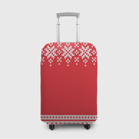 Чехол для чемодана 3D с принтом Зимний лес в Кировске, 86% полиэфир, 14% спандекс | двустороннее нанесение принта, прорези для ручек и колес | арт | вязаный рисунок | вязь | дерево | деревья | ёлка | ёлки | ель | лес | новый год | рисунок | рождество | снег | снежинка | снежинки