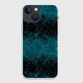 Чехол для iPhone 13 mini с принтом Черно синие блестки в Кировске,  |  | блеск | блестки | блестящие звезды | блестящий узор | градиент | градиентный | детский | женский | звезды | синий узор | шик