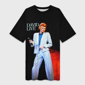 Платье-футболка 3D с принтом David Live  David Bowie в Кировске,  |  | david bowie | альтернативный | арт | боуи | глэм | девид | джаз | дэвед | дэвид | музыка | музыкант | певец | поп | психоделический | рок | соул | хард | экспериментальный | электронная | эмбиент